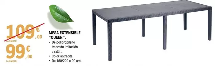 Oferta de Mesa Extensible "Queen" por 99€ en E.Leclerc