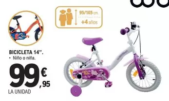 Oferta de Woodsun - Bicicleta 14" por 99,95€ en E.Leclerc
