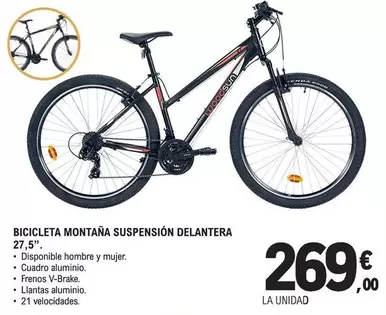 Oferta de Bicicleta Montana Suspensión Delantera 27.5" por 269€ en E.Leclerc
