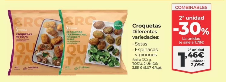 Oferta de Croquetas por 1,46€ en La Sirena