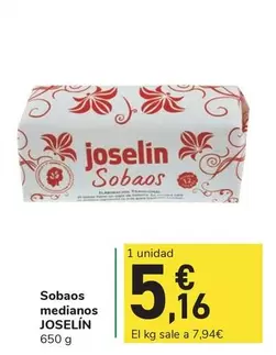 Oferta de Joselin - Sobaos Medianos por 5,16€ en Carrefour Express