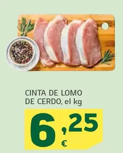 Oferta de Cinta De Lomo De Cerdo por 6,25€ en HiperDino