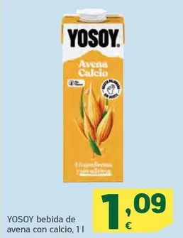 Oferta de YoSoy - Bebida De Avena Con Calcio por 1,09€ en HiperDino