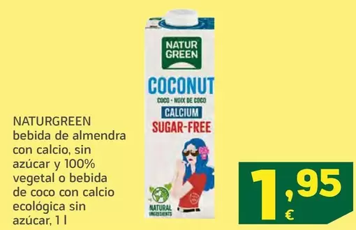 Oferta de Naturgreen - Bebida De Almendra Con Calcio por 1,95€ en HiperDino