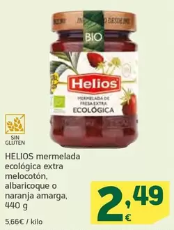 Oferta de Helios - Mermelada Ecologica Extra Melocoton por 2,49€ en HiperDino