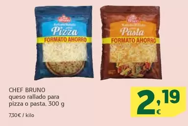 Oferta de  Chef Bruno - Queso Rallado Para Pizza O Pasta por 2,19€ en HiperDino