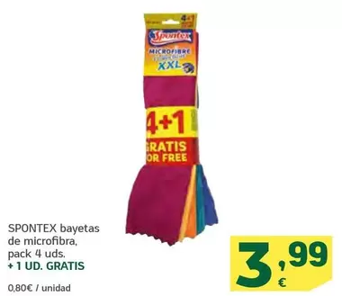 Oferta de Spontex - Bayetas De Microfibra por 3,99€ en HiperDino