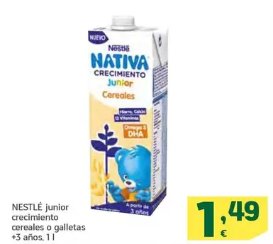 Oferta de Nestlé - Junior Crecimiento Cereales O Galletas por 1,49€ en HiperDino