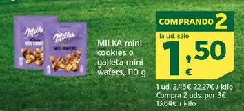 Oferta de Milka - Mini Cookies O Galleta Mini Wafers por 2,45€ en HiperDino