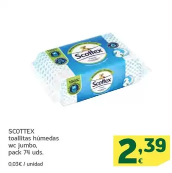 Oferta de Scottex - Toallitas Húmedas Wc Jumbo por 2,39€ en HiperDino