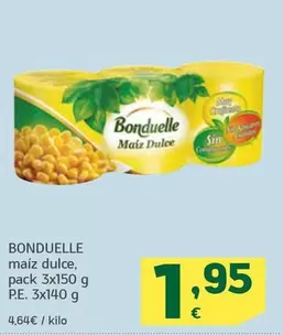 Oferta de Bonduelle - Maíz Dulce por 1,95€ en HiperDino