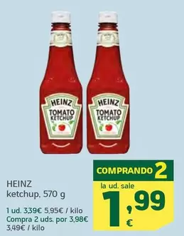 Oferta de Heinz - Ketchup por 1,99€ en HiperDino