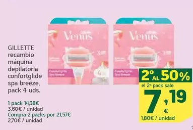 Oferta de Gillette - Recambio Máquina Depilatoria Confortglide Spa Breeze por 14,38€ en HiperDino
