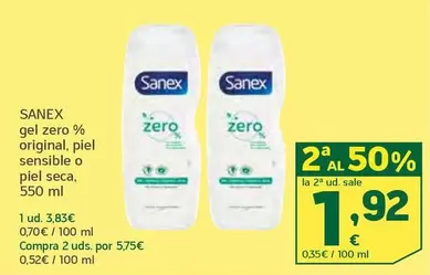 Oferta de Sanex - Gel Zero % Original por 3,83€ en HiperDino