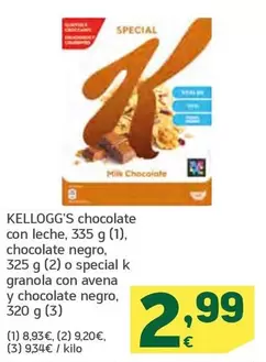 Oferta de Kellogg's - Chocolate Con Leche por 2,99€ en HiperDino