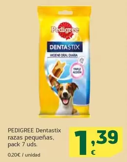 Oferta de Pedigree - Dentastix Razas Pequeñas por 1,39€ en HiperDino