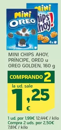 Oferta de Mini Chips Ahoy, Príncipe, Oreo U Oreo Golden por 1,99€ en HiperDino