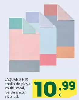 Oferta de Toalla De Playa Multi, Coral, Verde O Azul O Rizo por 10,99€ en HiperDino