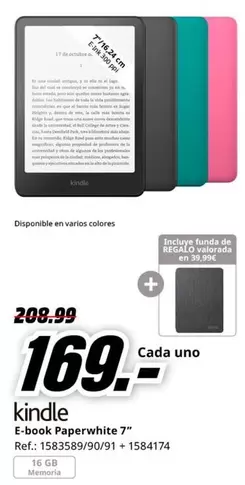 Oferta de College - E-book Paperwhite 7" por 169€ en MediaMarkt