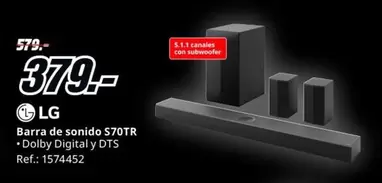 Oferta de LG - Barra De Sonido S70tr por 379€ en MediaMarkt