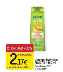 Oferta de Garnier - Champú Hydraliso Fructis por 4,33€ en Dialprix