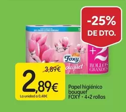 Oferta de Foxy - Papel Higiénico Bouquet por 2,89€ en Dialprix