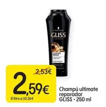 Oferta de Gliss - Champú Ultimate Reparador por 2,59€ en Dialprix