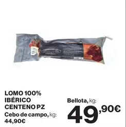 Oferta de Bellota - Lomo 100% Ibérico por 49,9€ en Hipercor