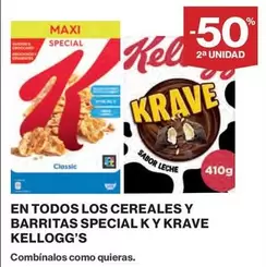 Oferta de Kellogg's - En Todos Los Cereales Y Barritas Special K Y Krave en Hipercor