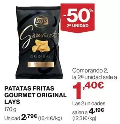 Oferta de Lay's - Patatas Fritas Gourmet Original por 2,79€ en Hipercor