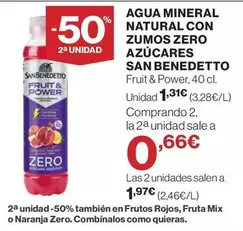 Oferta de San benedetto - Agua Mineral Natural Con Zumos Zero Azucares por 1,31€ en Hipercor