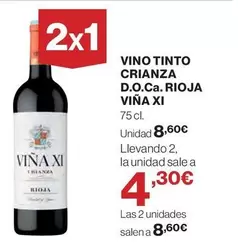 Oferta de Vino Tinto Crianza D.o.ca. Rioja por 8,6€ en Hipercor