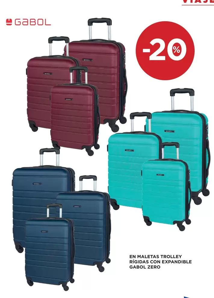 Oferta de Gabol - En Maletas Trolley Rideos Con Expandible en Hipercor
