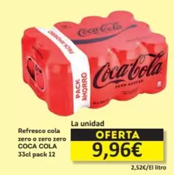 Oferta de Coca-Cola - Refresco Cola Zero O Zero Zero por 9,96€ en Economy Cash