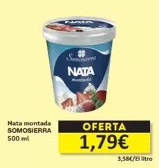 Oferta de Somosierra - Nata Montada por 1,79€ en Economy Cash