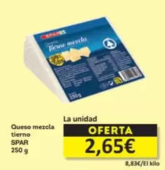 Oferta de Spar - Queso Mezcla Tierno por 2,65€ en Economy Cash