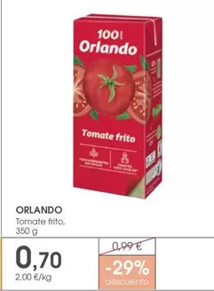 Oferta de Orlando - Tomate Frito por 0,7€ en Supermercados Plaza
