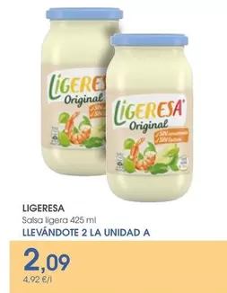 Oferta de Ligeresa - Salsa Ligera por 2,09€ en Supermercados Plaza