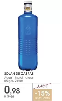 Oferta de Solán de Cabras - Agua Mineral Natural Sin Gas por 0,98€ en Supermercados Plaza
