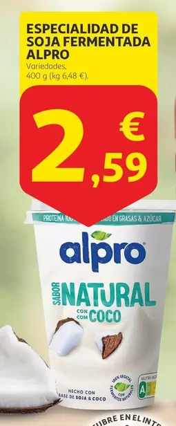 Oferta de Alpro - Especialidad De Soja Fermentada por 2,59€ en Alcampo