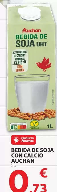Oferta de Auchan - Bebida De Soja Con Calcio por 0,73€ en Alcampo