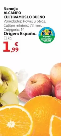 Oferta de Alcampo - Cultivamos Lo Bueno Naranja por 1,99€ en Alcampo