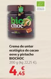 Oferta de Biochoc - Crema De Untar Ecológica De Cacao Aove Y Pistac por 4,45€ en Alcampo