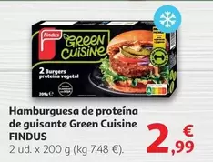 Oferta de Findus - Hamburguesa De Proteina De Guisante Green Cuisine por 2,99€ en Alcampo