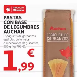 Oferta de Auchan - Pastas Con Base De Legumbres por 1,99€ en Alcampo