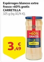 Oferta de Carretilla - Espárragos Blancos Extra Frasco +60% Gratis por 3,49€ en Alcampo