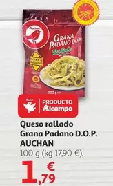 Oferta de Auchan - Queso Rallado Grana Padano D.o.p. por 1,79€ en Alcampo
