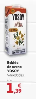 Oferta de YoSoy - Bebida De Avena por 1,39€ en Alcampo