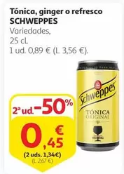 Oferta de Schweppes - Tónica, Ginger O Refresco por 0,89€ en Alcampo
