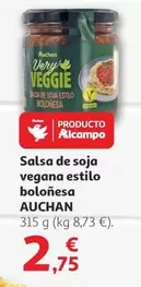 Oferta de Auchan - Salsa De Soja Vegana Estilo Bolonesa por 2,75€ en Alcampo